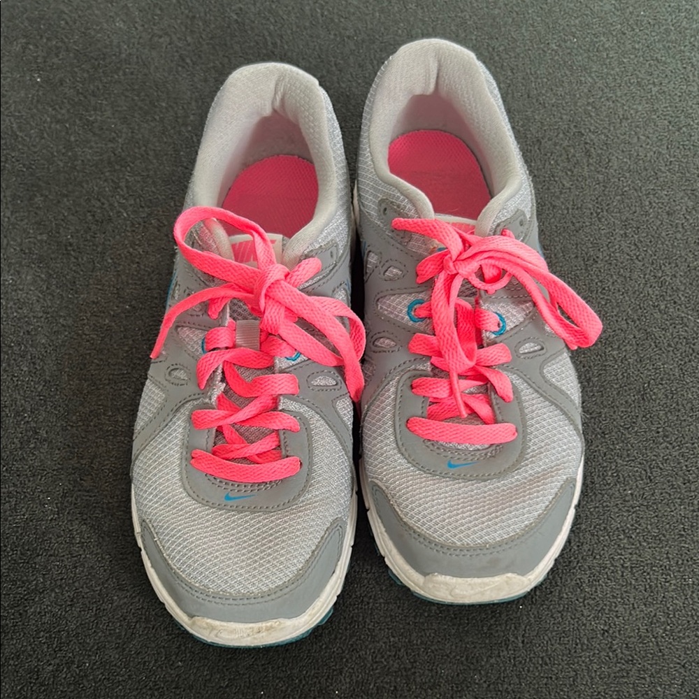 Nike Revolution 2 Gray and Pink Athletic Gym Shoes - Picture 2 of 7